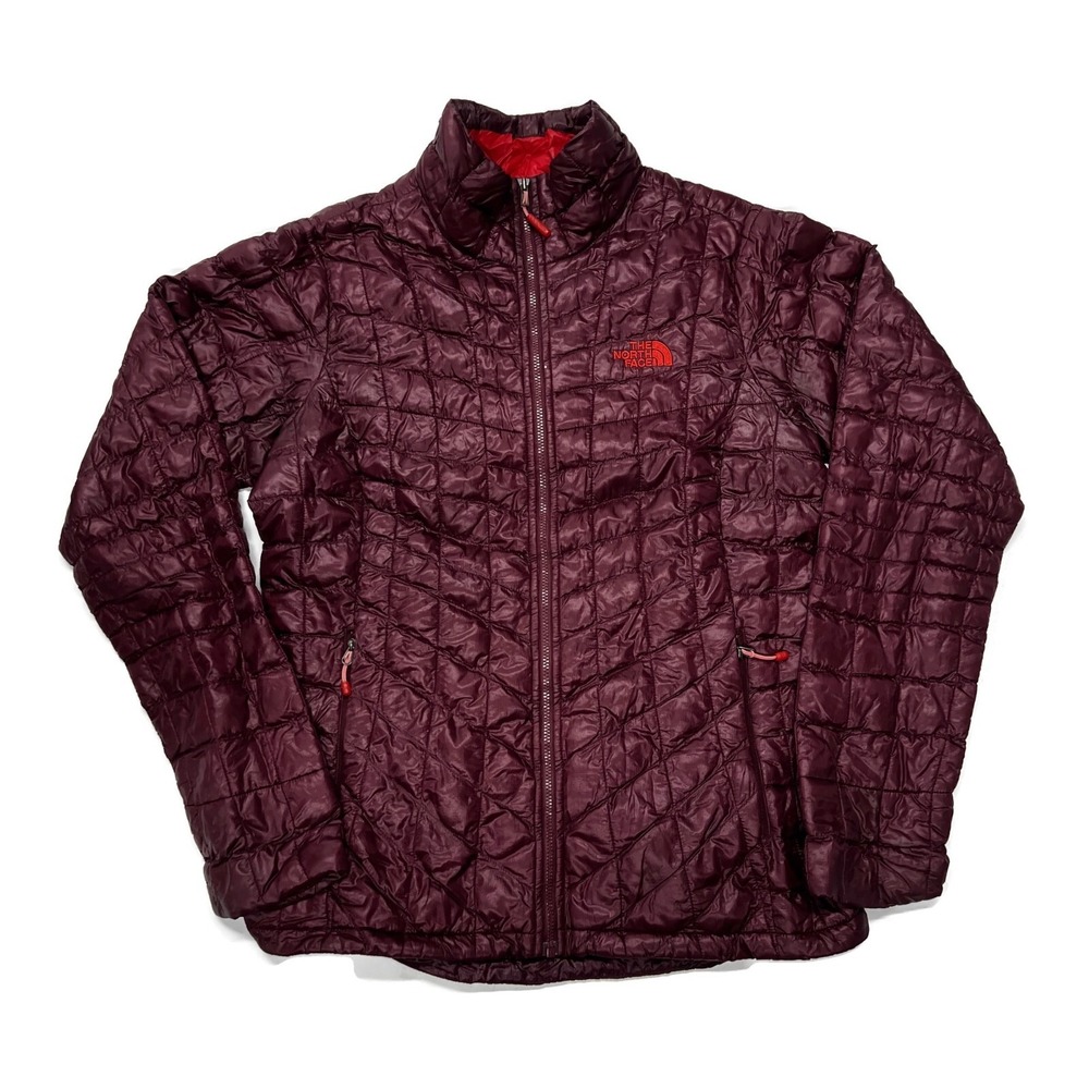 The North Face Thermoball Jacket Womens Small Burgundy Quilted Puffer NF00CTL4